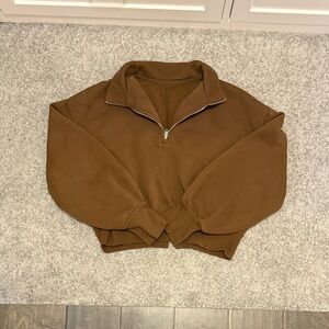 GU Brown Quarter-Zip Pullover